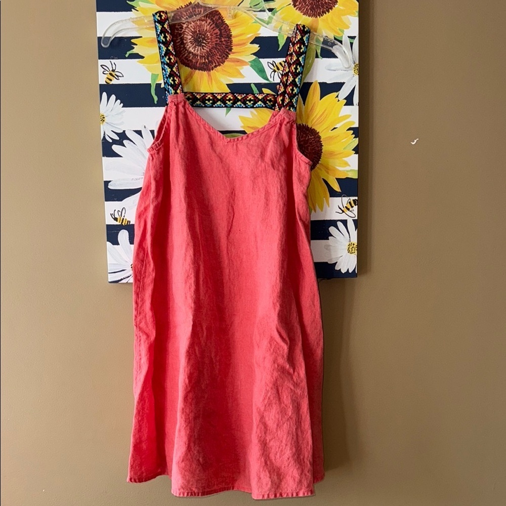 Cute Cynthia Rowley Pink Sleeveless Dress with Patterned Straps XS